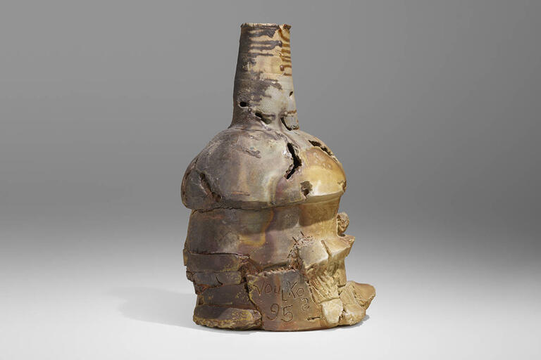 A stoneware sculpture by Peter Voulkos