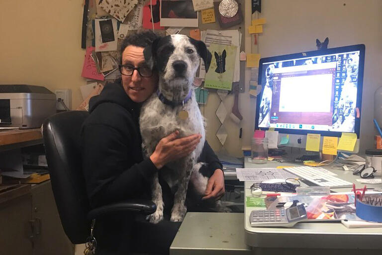 Tamar Beja with her dog