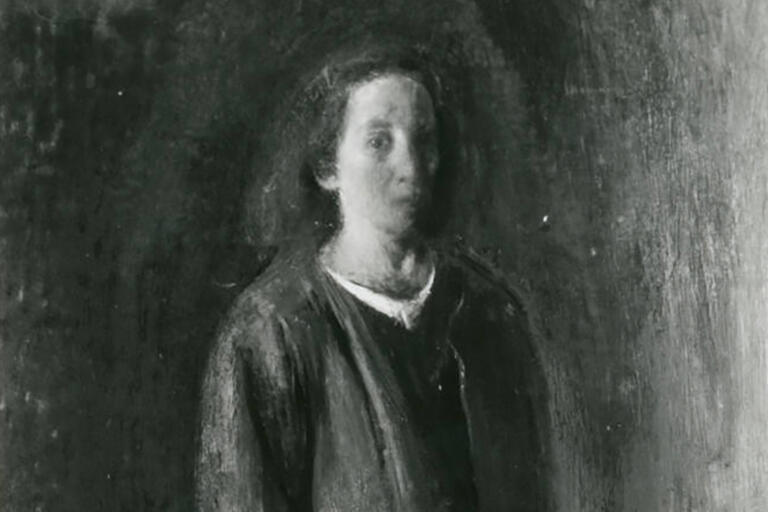 A black and white portrait by Wendy Sussman
