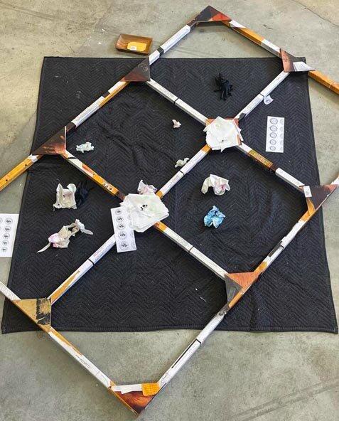 Ruby Jay's work in the studio, 2023